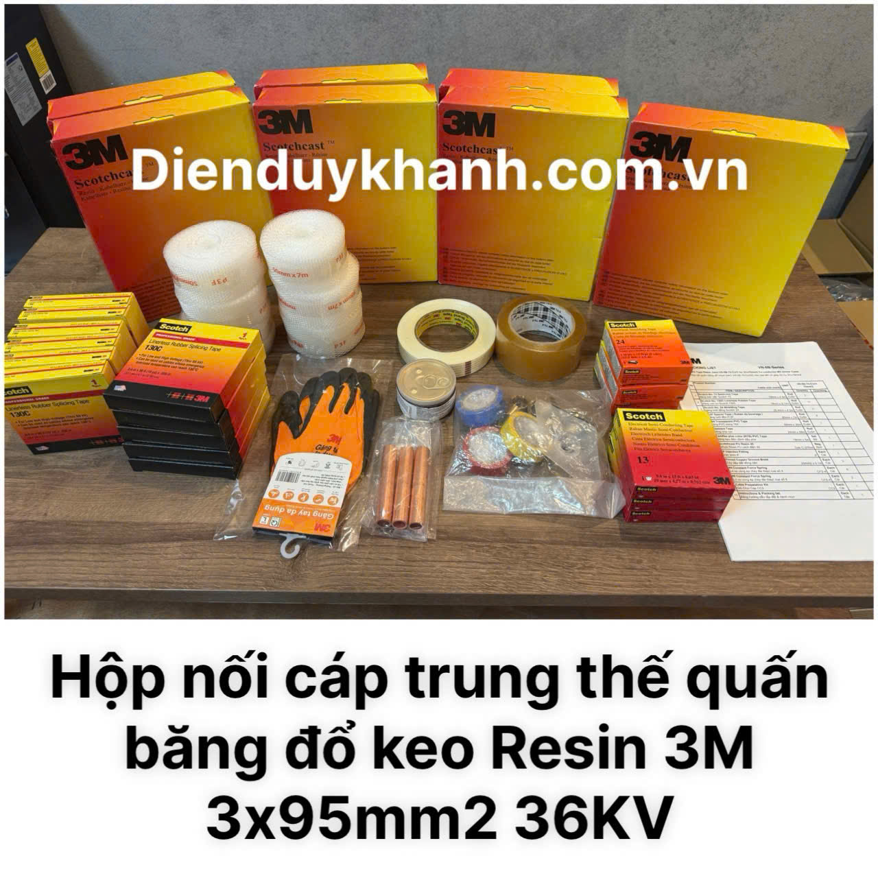 Hộp Nối Cáp Trung Thế Quấn Băng Đổ Resin 36KV 3Cx95_ VN-6B 94-A 95-Cu/3